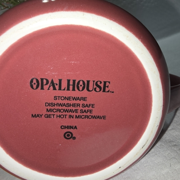 Opalhouse Rose Red Stoneware Mug Initial K In Gold And Blue - Picture 5 of 7